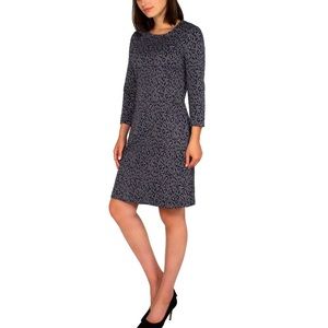 Nicole Miller gray knit slip over dress in leopard print M